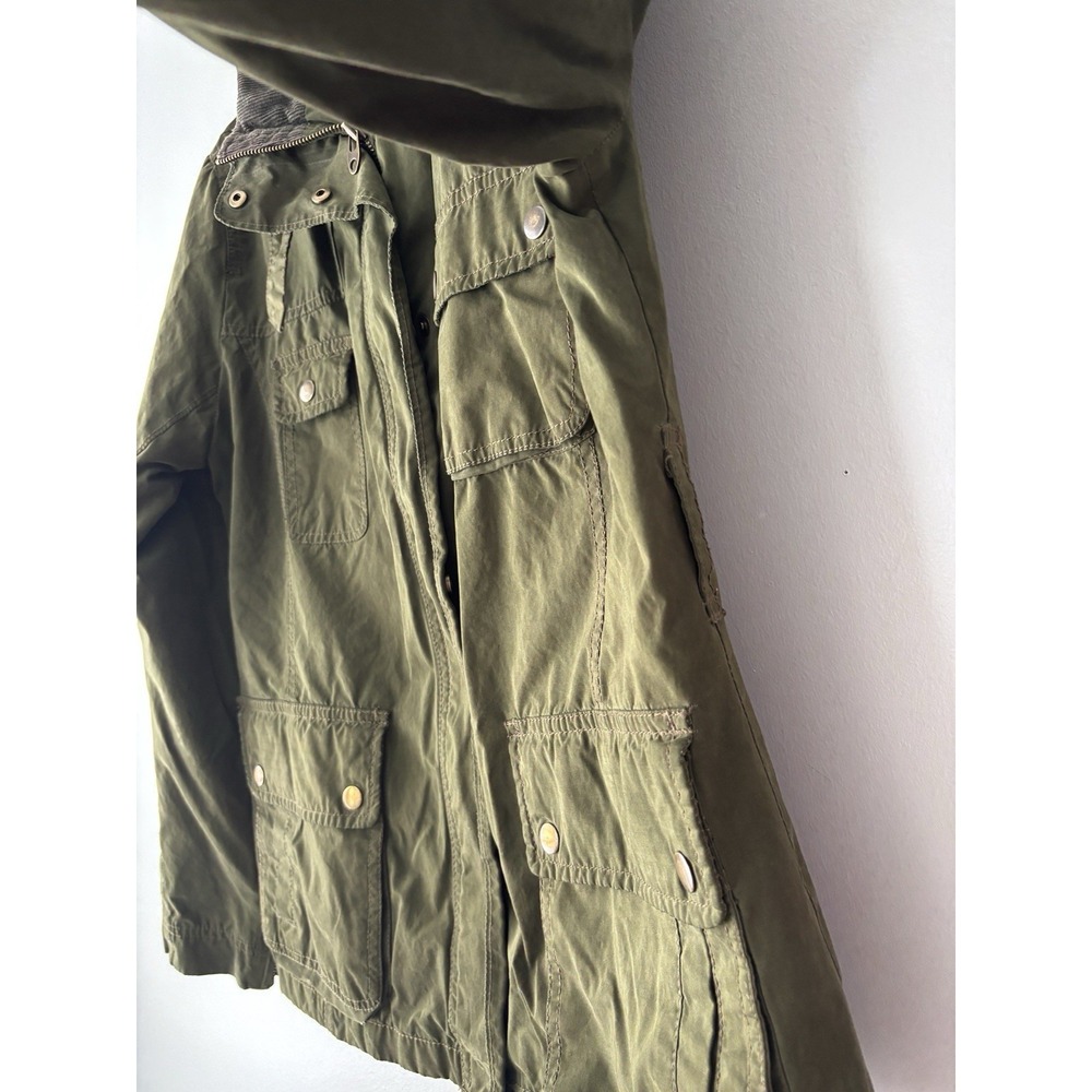 GAP Women's Green Full Zip Barn Jacket Chore Coat Corduroy Collar Size Medium - Picture 9 of 12